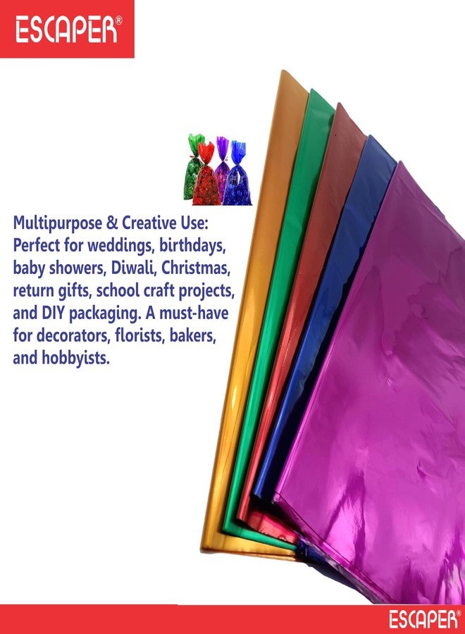 ESCAPER أوراق جيلاتينية شفافة من السيلوفان من إسكيبر (ألوان متنوعة - 19 × 29 بوصة - عبوة من 20 ورقة) لتغليف الهدايا، والسلال، وباقات الزهور، والأعمال اليدوية، والتغليف الزخرفي - Image 4